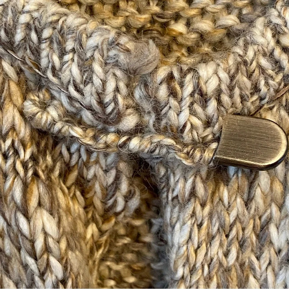Pure Jill Womens Sweater Vest Small Med Kimono Beige Knit Cardigan Wool Alpaca - Picture 2 of 10